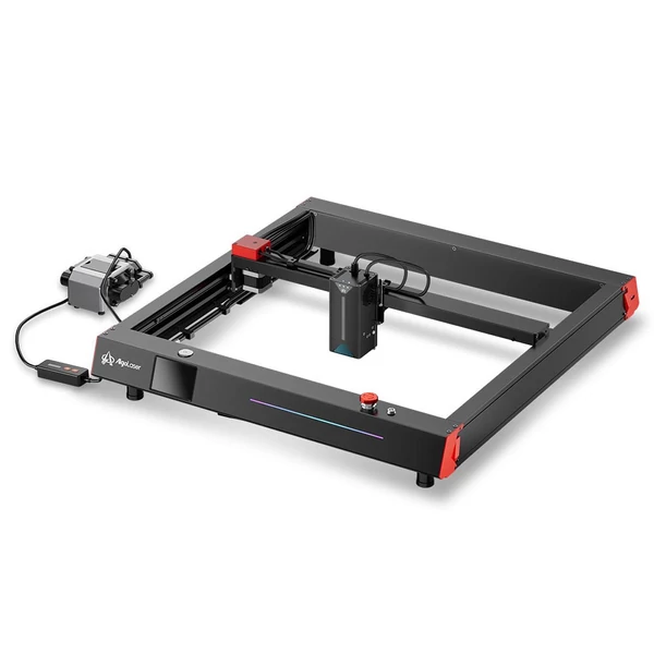 Algolaser Delta 22 W-os lézergravírozó automata levegő segédszivattyúval és 400x400 mm-es méhsejt munkaasztallal és 4 az 1-ben Y tengelyű forgóhengerrel