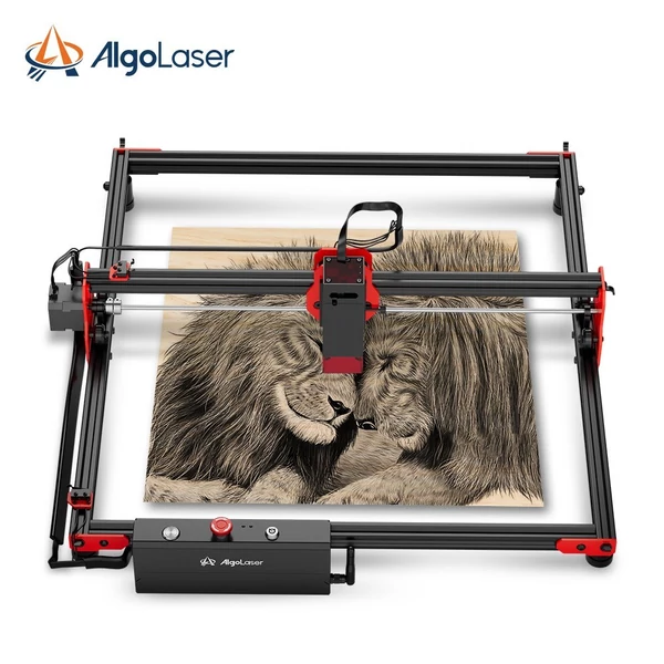 Algolaser barkácskészlet 5 W lézergravírozó 400x400 mm-es méhsejt munkaasztallal és Y tengelyű forgóhengerrel
