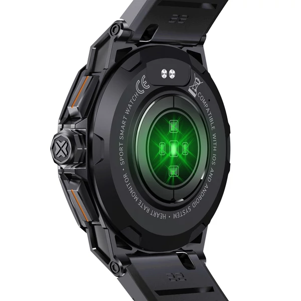 K62 intelligens karkötős sportóra, 1,43 hüvelykes AMOLED képernyős fitneszkövető - Fekete