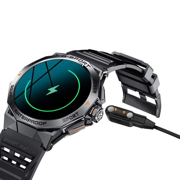 K62 intelligens karkötős sportóra, 1,43 hüvelykes AMOLED képernyős fitneszkövető - Fekete