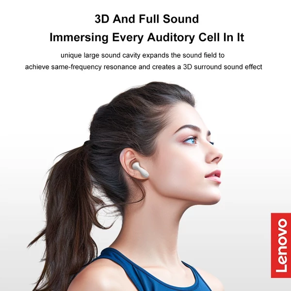 Lenovo Thinkplus LP48 vezeték nélküli fülhallgató mikrofonnal, zajszűrővel, BT5.4 technológiával - Bézs