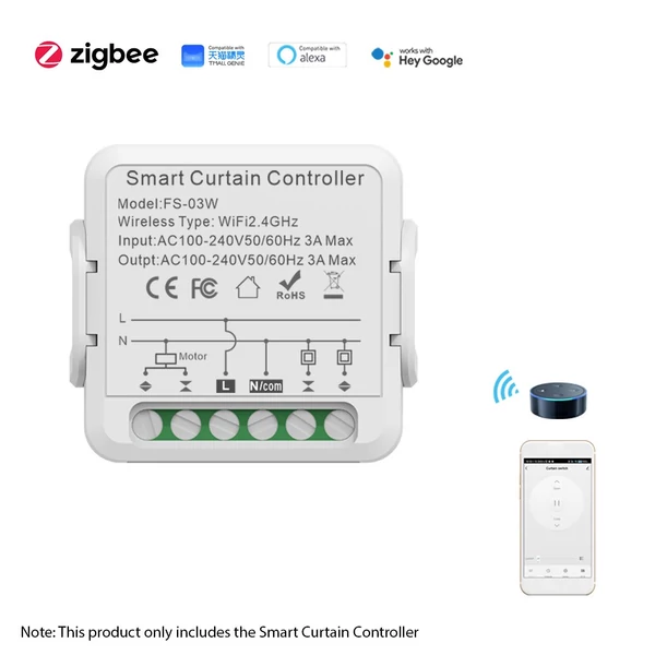 Intelligens függönyvezérlő, WiFi intelligens kapcsoló modul - Zigbee APP, 1 db