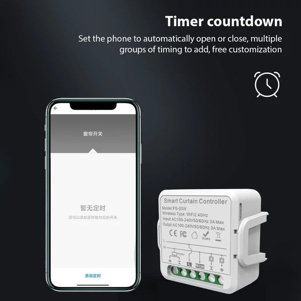 Intelligens függönyvezérlő, WiFi intelligens kapcsoló modul - Tuya APP, 1 db