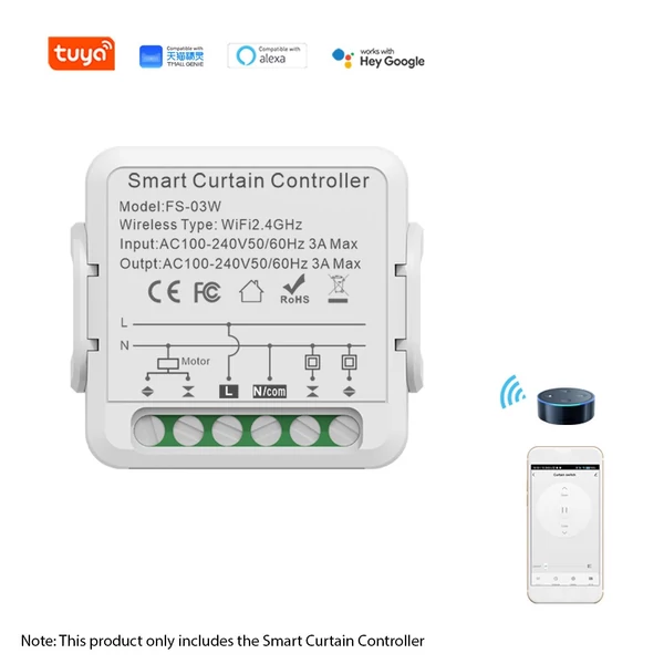 Intelligens függönyvezérlő, WiFi intelligens kapcsoló modul - Tuya APP, 1 db