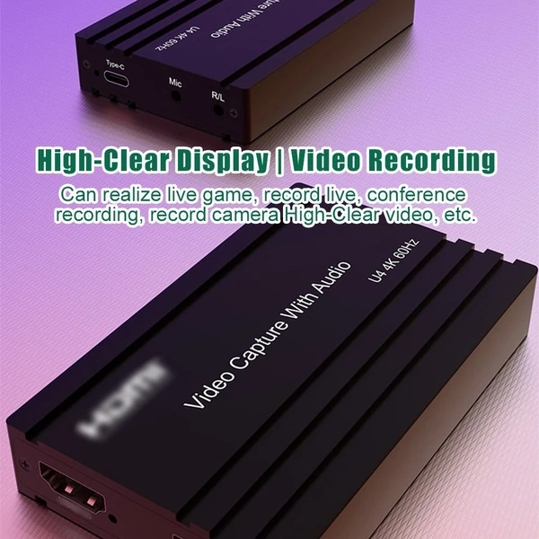 HDMI videorögzítő kártya független mikrofon audio bemenettel, 4K/60Hz nagy tisztaságú átvitel