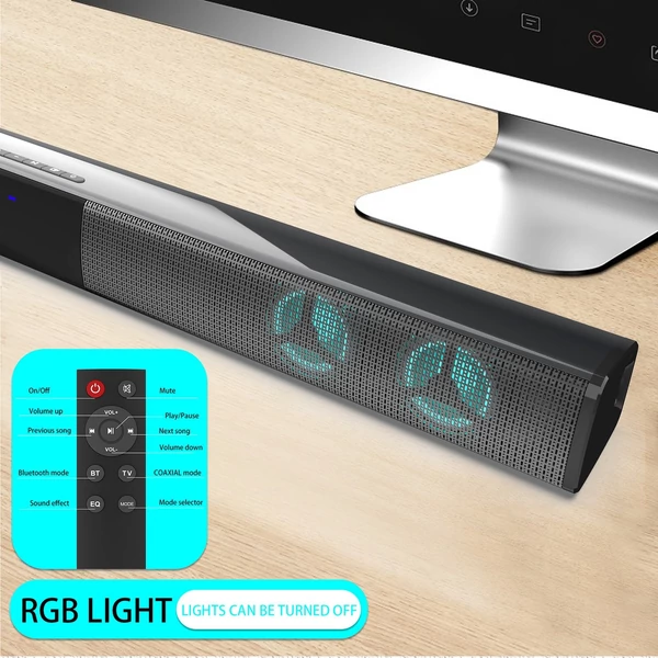 BS-28E Soundbar RGB környezeti fénnyel, audio BT hangszóró házimozi visszhangos fali hangszóró