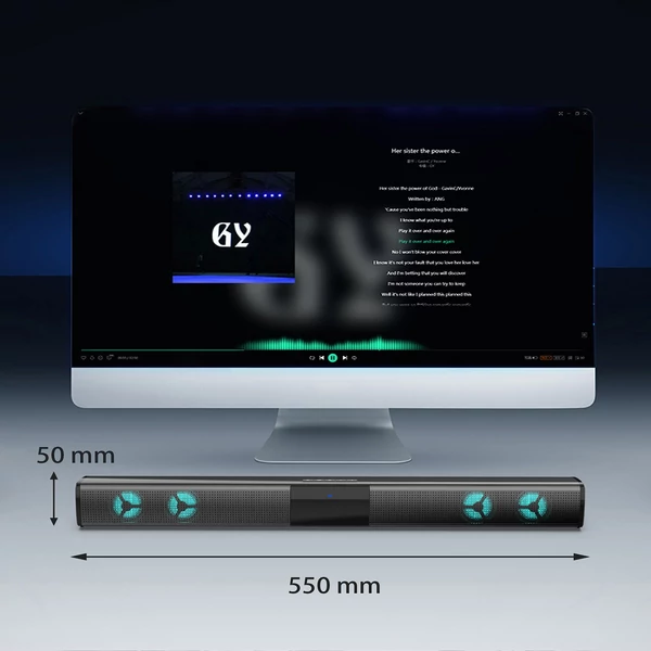 BS-28E Soundbar RGB környezeti fénnyel, audio BT hangszóró házimozi visszhangos fali hangszóró