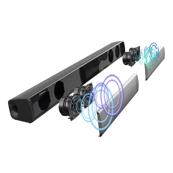 BS-28E Soundbar RGB környezeti fénnyel, audio BT hangszóró házimozi visszhangos fali hangszóró
