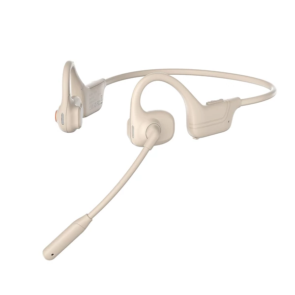 DG09 Csontvezetéses headset, nyílt beszéd zajszűrő, BT 5.3 - Bézs