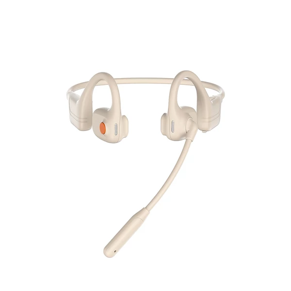 DG09 Csontvezetéses headset, nyílt beszéd zajszűrő, BT 5.3 - Bézs