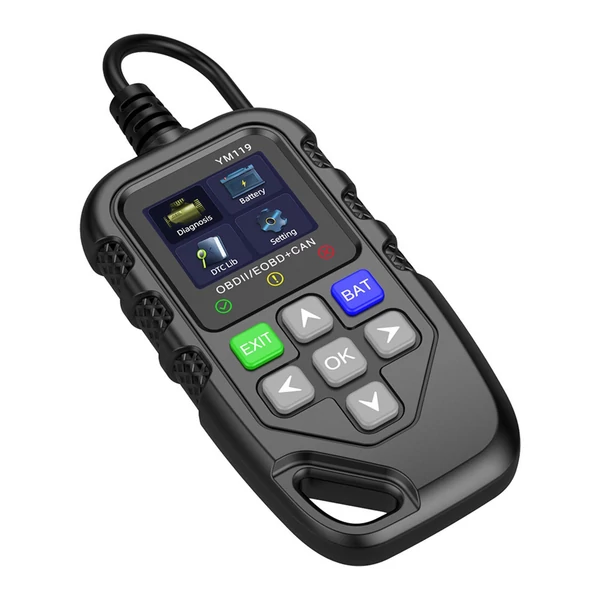 OBD II szkenner, autómotor hibakód olvasó akkumulátor teszter