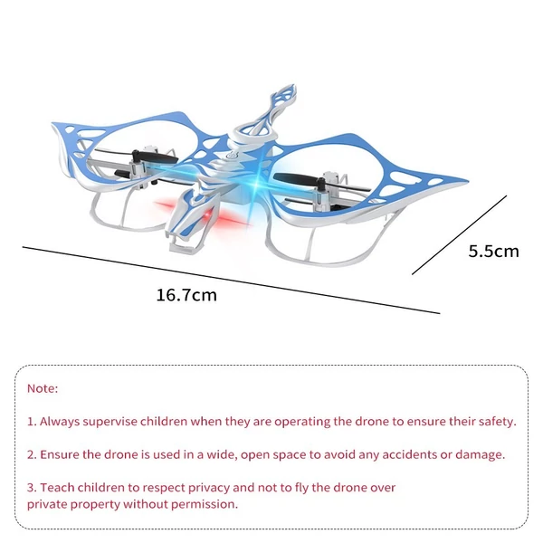 2,4 GHz-es távirányítós Quadcopter magasságtartással, Kék, 2 akkumulátor
