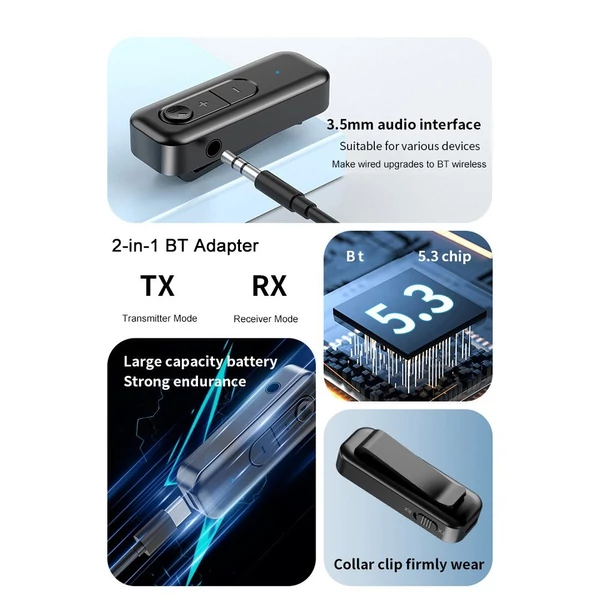 BT5.3 adóvevő, 2 az 1-ben BT vezeték nélküli adapter