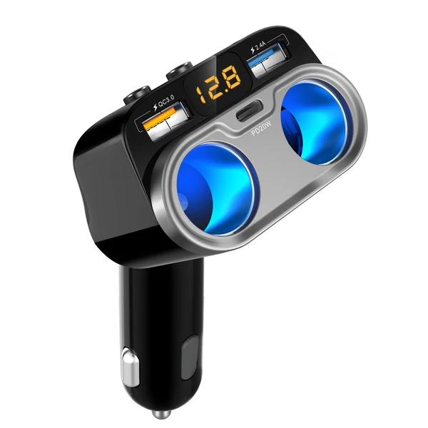150 W-os autós töltő PD+QC3.0 gyorstöltő adapter