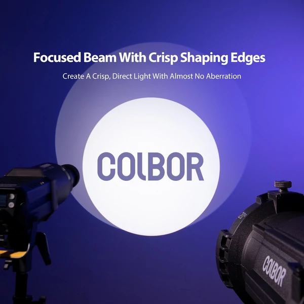 COLBOR SL20-B optikai spotlámpa, Bowens rögzítésű spotlámpa kúpos snoot készlet