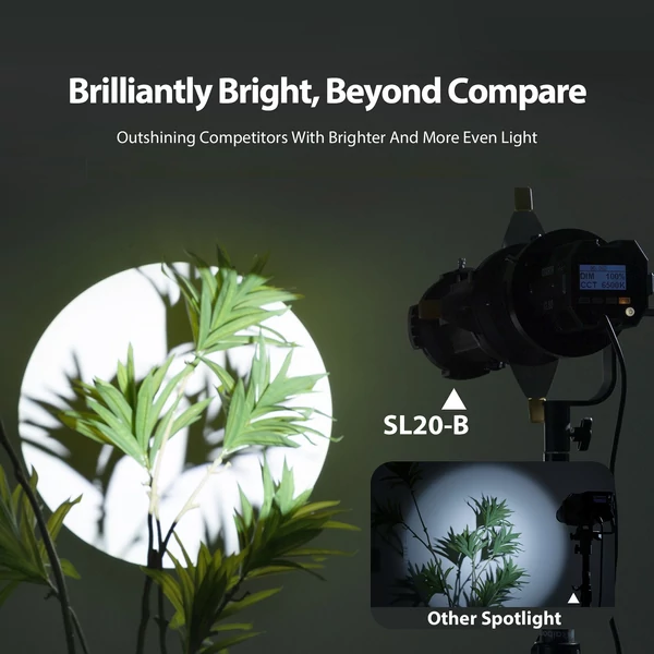 COLBOR SL20-B optikai spotlámpa, Bowens rögzítésű spotlámpa kúpos snoot készlet