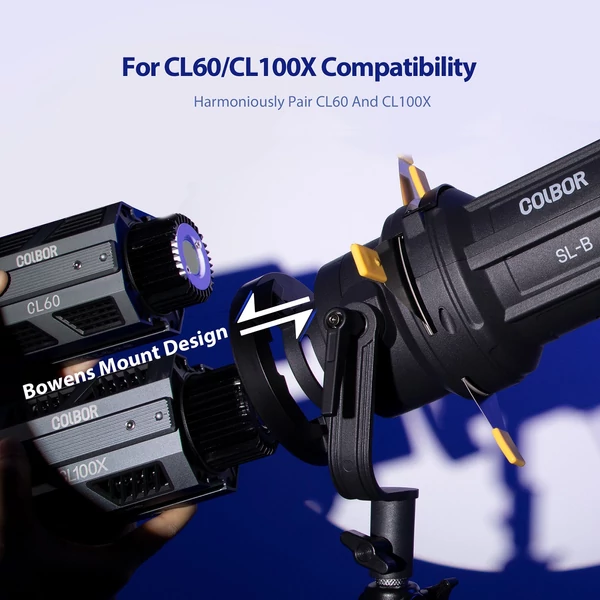 COLBOR SL20-B optikai spotlámpa, Bowens rögzítésű spotlámpa kúpos snoot készlet