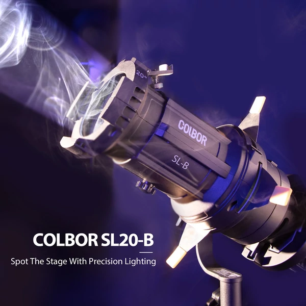 COLBOR SL20-B optikai spotlámpa, Bowens rögzítésű spotlámpa kúpos snoot készlet