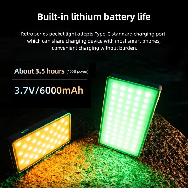 VILTROX Retro 08X 8W RGB fényképező lámpa, teljes színű LED lámpa zsebes vloglámpa