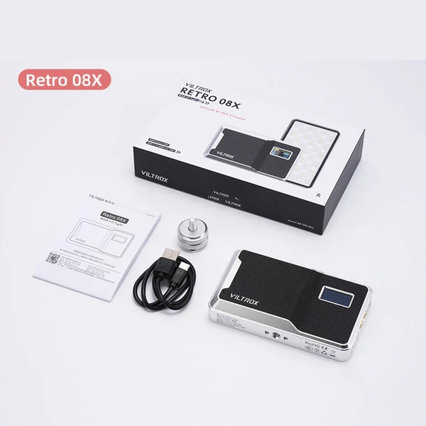 VILTROX Retro 08X 8W RGB fényképező lámpa, teljes színű LED lámpa zsebes vloglámpa
