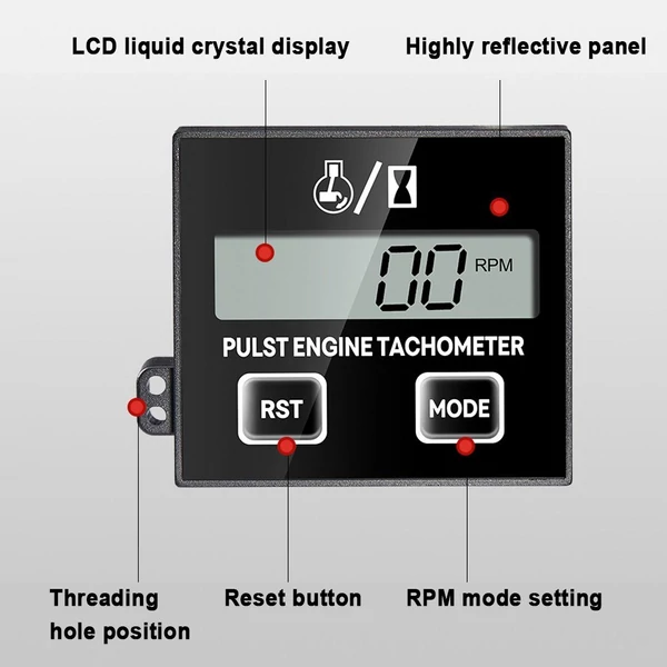 Indukciós láncfűrész, fűnyíró, nagy fordulatszámú digitális LCD kijelző klip