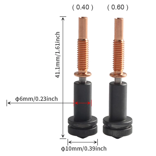 Továbbfejlesztett, nagy átfolyású 0,4 mm-es trimmetál fúvókák 2 db szilikon hüvellyel - Típus 2