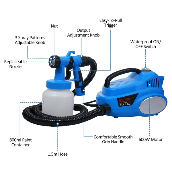 600W 800ml HVLP elektromos festékszóró gép
