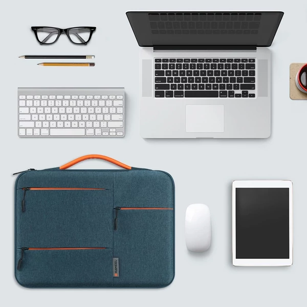Univerzális laptoptáska, négyrétegű védelem, vízálló, többfunkciós tároló - 14 hüvelykes, Szürke