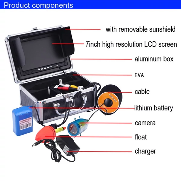 Víz alatti horgászkamera 7 hüvelykes LCD monitorral - 30m mélység