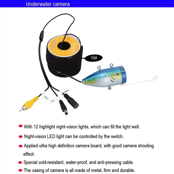 Víz alatti horgászkamera 7 hüvelykes LCD monitorral - 30m mélység