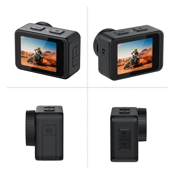 4K 60FPS akciókamera, 24MP WiFi sportkamera