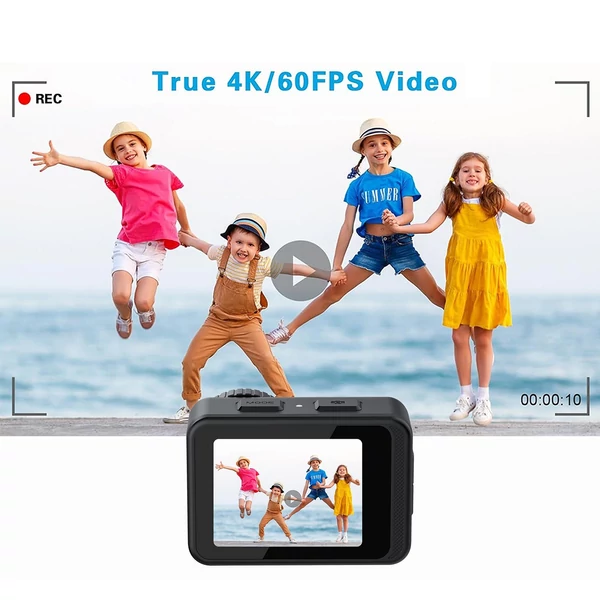 4K 60FPS akciókamera, 24MP WiFi sportkamera