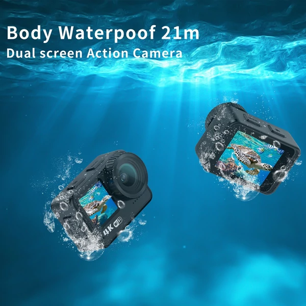 4K 60FPS akciókamera, 24MP WiFi sportkamera