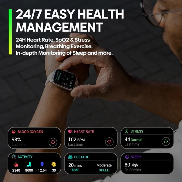 Zeblaze Beyond 3 Pro fejlett GPS-okosóra a modern egészséghez és fitneszhez - Fekete