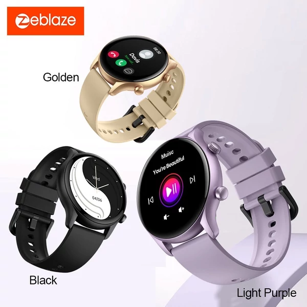 Zeblaze Btalk 3 Plus okosóra kristálytiszta, 1,39 hüvelykes színes kijelzővel, pulzusszám- és fitneszkövetővel - Arany