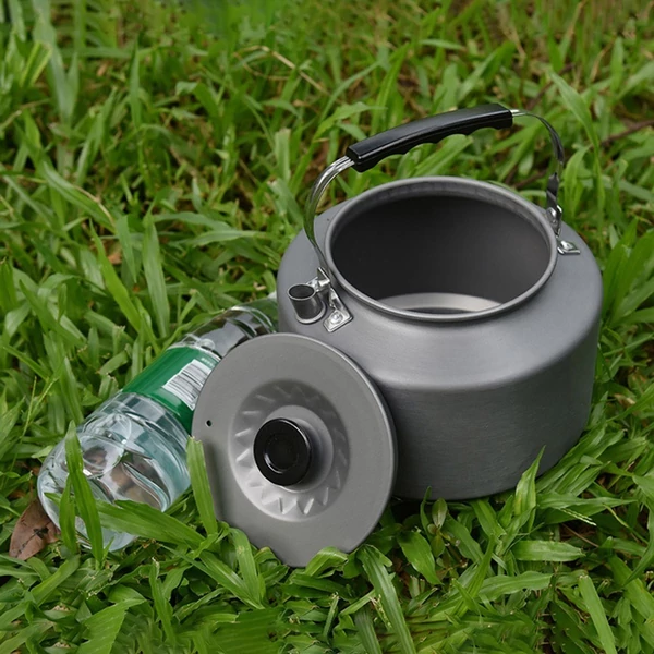 Kemping vízforraló nyílt tűzhöz, 2 literes tábori vízforraló + 4*360 ml-es rozsdamentes acél pohár