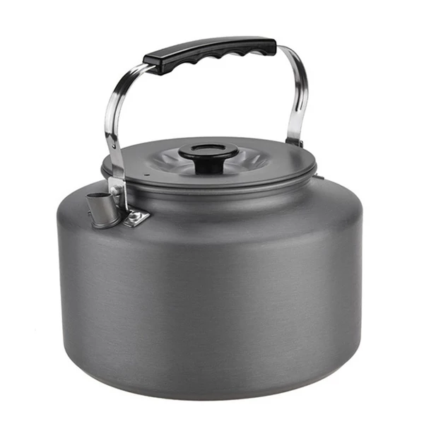 Kemping vízforraló nyílt tűzhöz, 2 literes tábori vízforraló + 4*360 ml-es rozsdamentes acél pohár