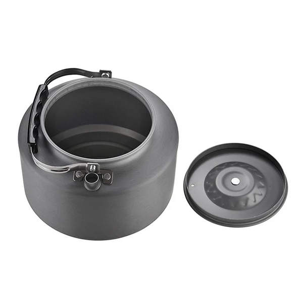 Kemping vízforraló nyílt tűzhöz, 2 literes tábori vízforraló + 4*360 ml-es rozsdamentes acél pohár
