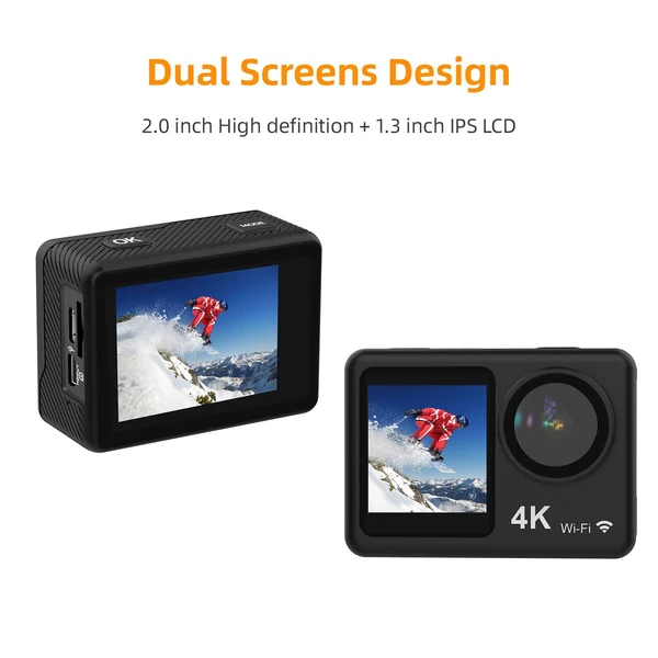 4K 30FPS akciókamera, 16MP WiFi sportkamera