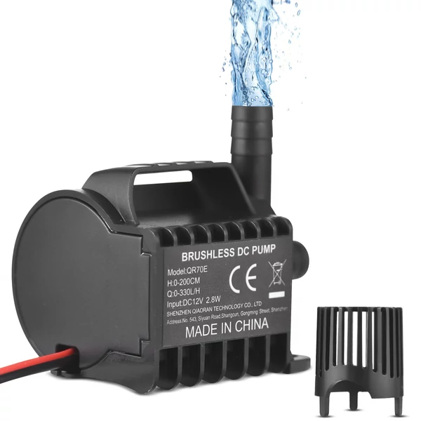 Merülő 12 V-os elektromos vízszivattyú, kis szökőkút szivattyú - max. 1,5m-es emeléssel, 500 l/h