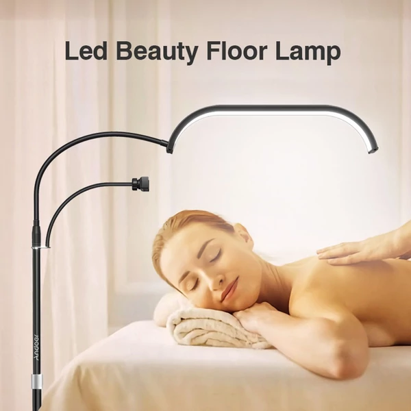 Andoer HD-63X 30 W LED töltőlámpa, 20 hüvelykes padló LED videolámpa, szépség állólámpa - Fekete