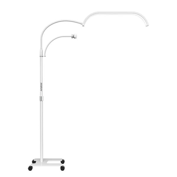 Andoer HD-63X 30 W LED töltőlámpa, 20 hüvelykes padló LED videolámpa, szépség állólámpa - Fehér
