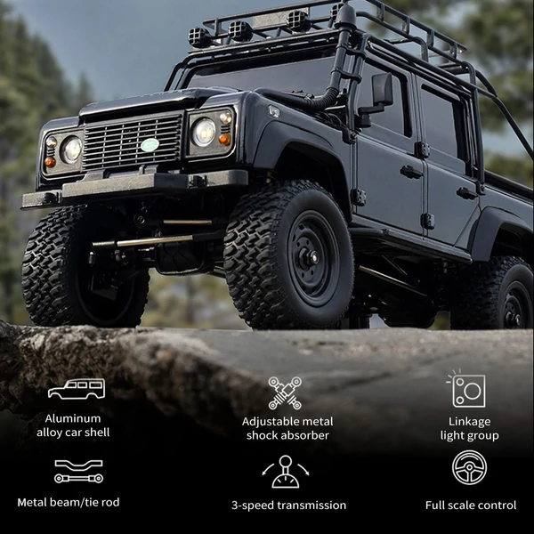 1/18 2,4 GHz-es 4WD távirányítós autó - Fekete, 2 akkumulátor