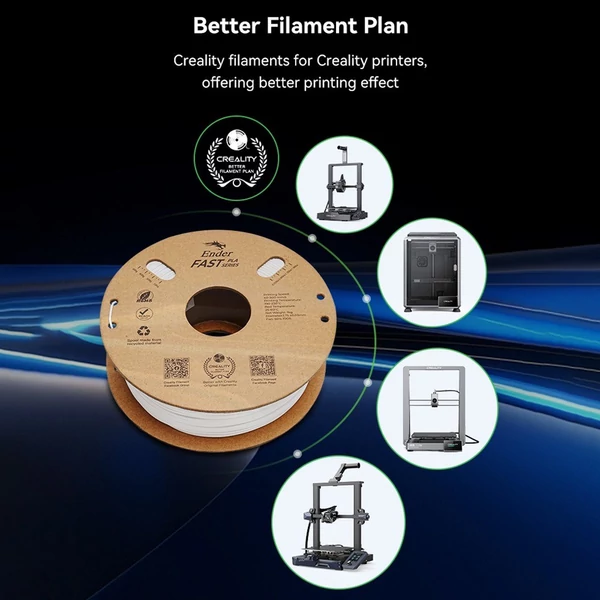 Creality Ender gyors PLA filament, 1,75 mm-es, nagy folyékonyságú, nagy sebességű 3D nyomtatási anyag (1 tekercs) - Fekete
