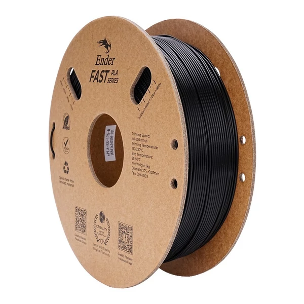 Creality Ender gyors PLA filament, 1,75 mm-es, nagy folyékonyságú, nagy sebességű 3D nyomtatási anyag (1 tekercs) - Fekete