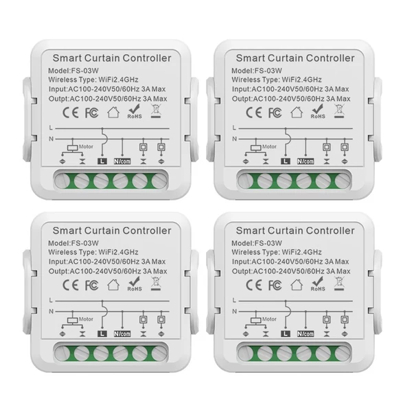 Intelligens függönyvezérlő, WiFi intelligens kapcsoló modul - Tuya APP, 4 db