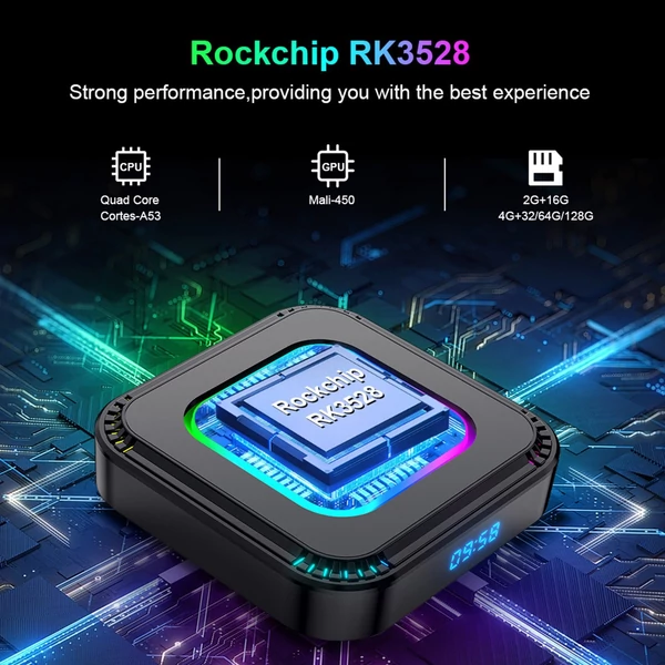 HK1 RBOX K8 Android 13.0 Smart TV Box, RK3528 UHD 4K médialejátszó - 32GB