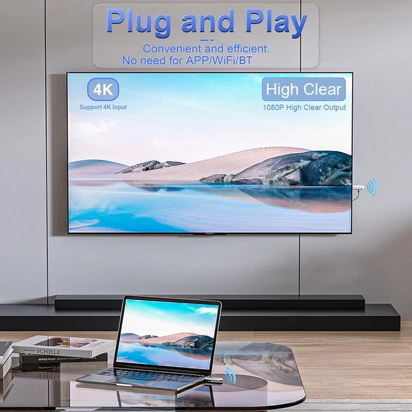 TR30 vezeték nélküli HDMI adó és vevő - 4K bemenet, nagy tisztaságú kimenet, nagy hatótávolságú BT átvitel - Ezüst