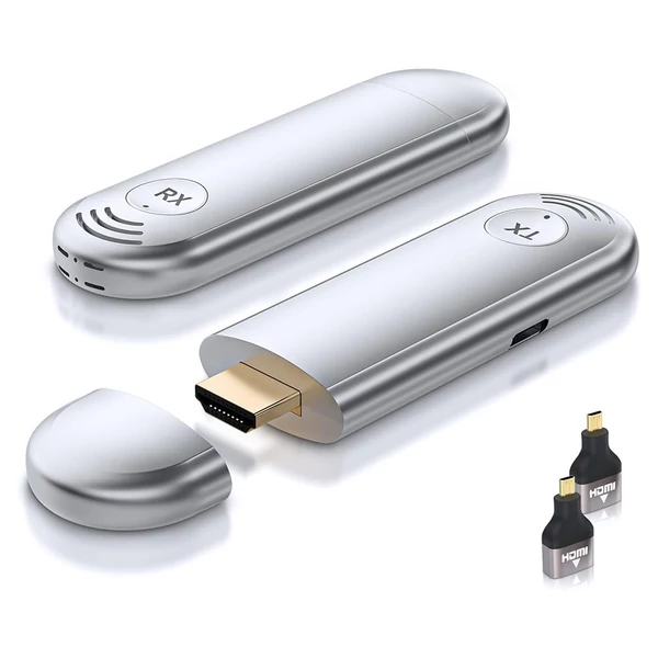 TR30 vezeték nélküli HDMI adó és vevő - 4K bemenet, nagy tisztaságú kimenet, nagy hatótávolságú BT átvitel - Ezüst