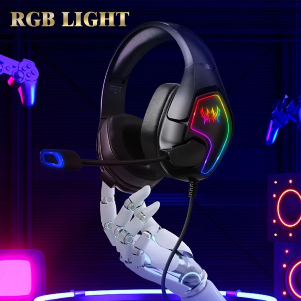 KOTION EACH G3000 3,5 mm, játékhoz fülre helyezhető fejhallgató mikrofonnal, RGB LED lámpa, zajszűrés